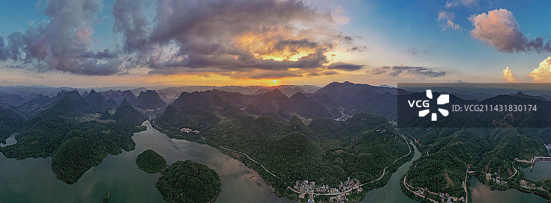 桃花湖日落图片素材