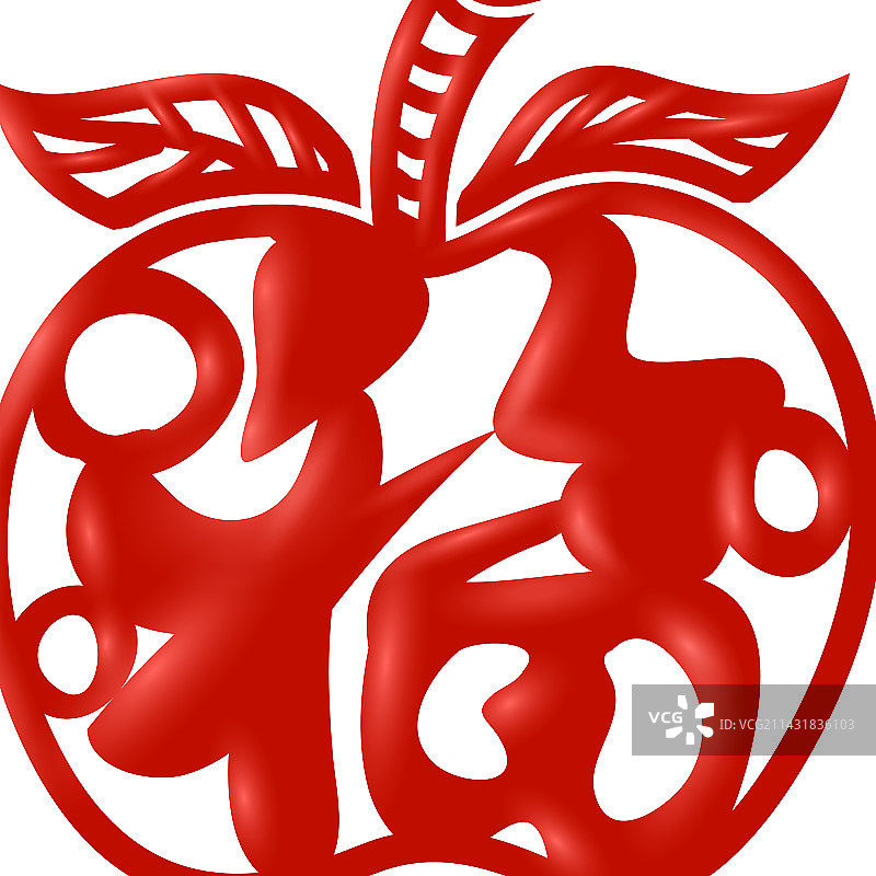 华丽的苹果中式构图图片素材