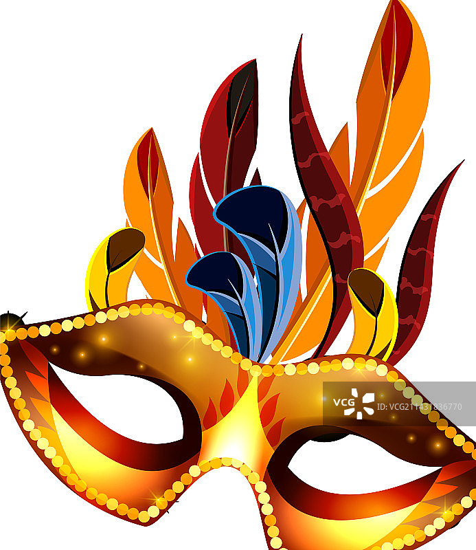 金色化装舞会面具组合图片素材