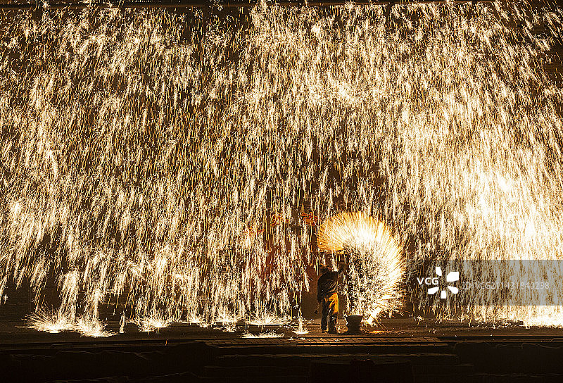 非遗打树花图片素材