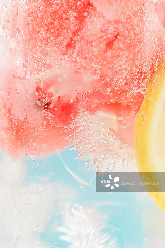 西瓜饮料气泡水特写图片素材