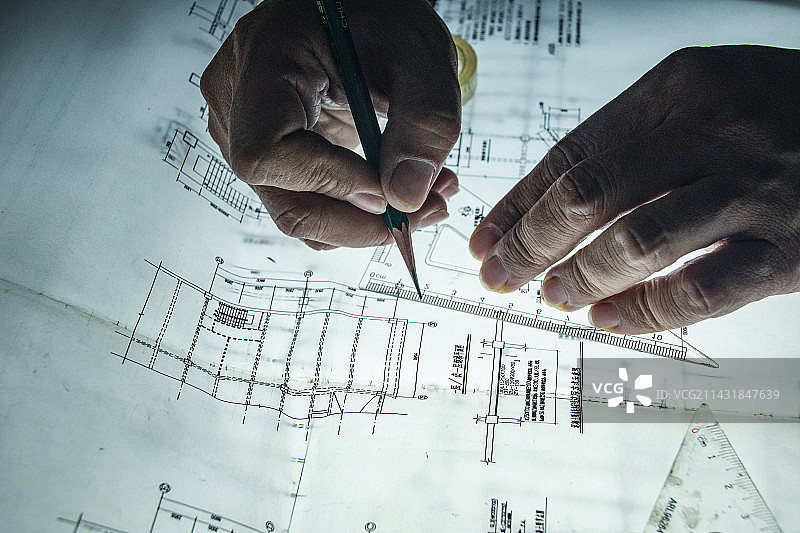 手工绘制蓝图图片素材