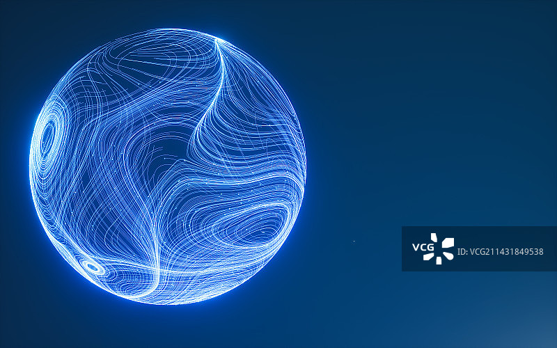 抽象渐变发光的球体背景3D渲染图片素材