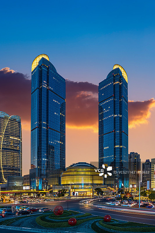 上海徐家汇夜景图片素材