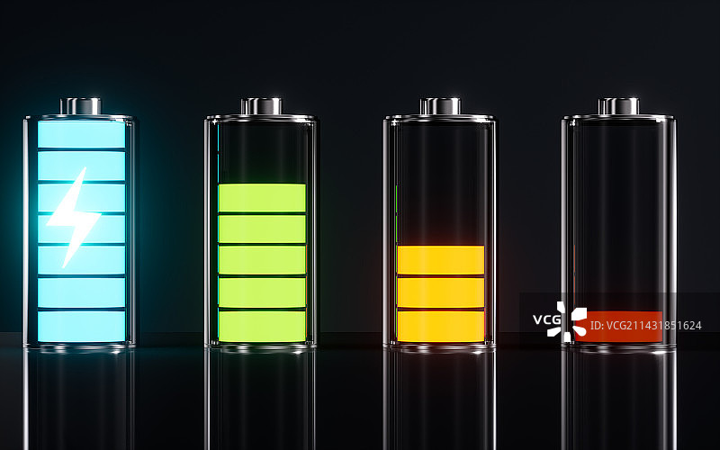 电池与电能3D渲染图片素材