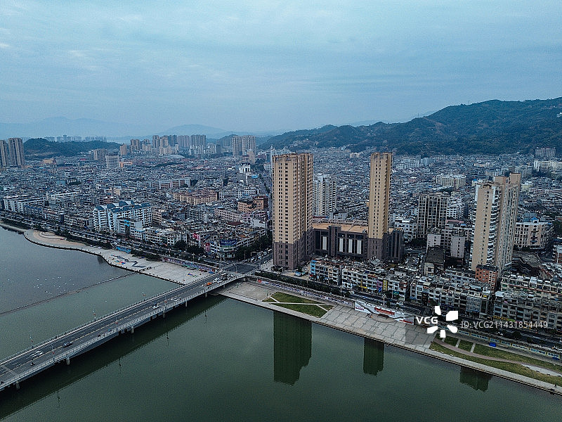福鼎县 滨江路 江滨大桥 普光寺 法华寺 中兴大厦 集创大厦  桐山大桥图片素材
