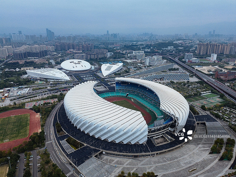 福州 海峡奥林匹克体育中心 福湾路 阳光天地 30中 福湾路立交桥 航拍 网球馆图片素材