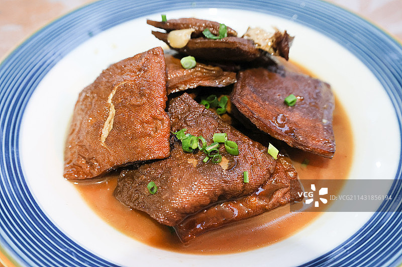 浙江农家菜红烧豆腐干图片素材