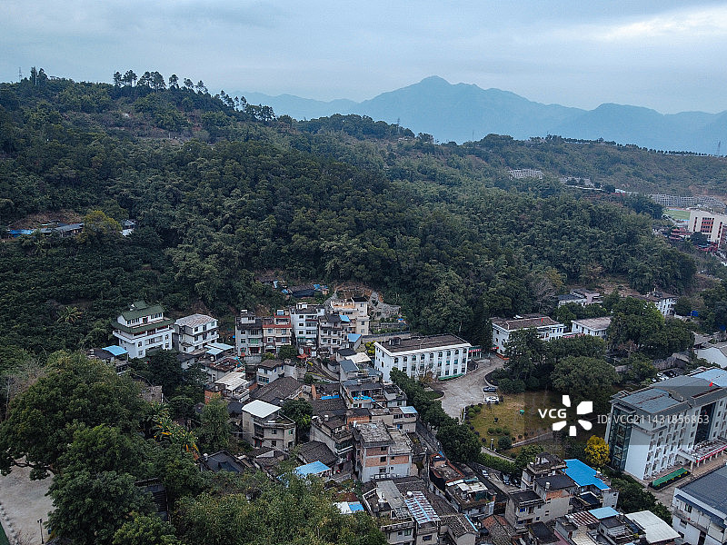 罗源县 凤山公园 慈林观音堂 第一中学 县医院 春景花园 航拍图片素材