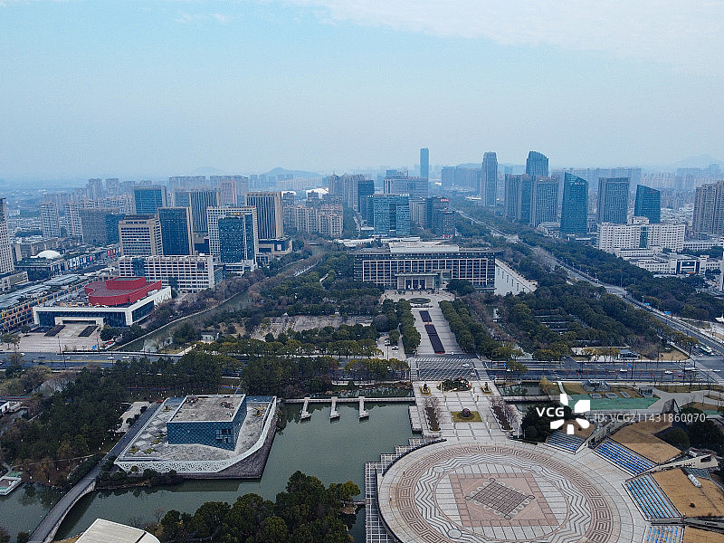 绍兴市 柯桥区 明珠文化广场 现代大厦 蓝天大剧院 天虹商场 群贤西路 百花剧场 金柯桥大道 旺角中图片素材