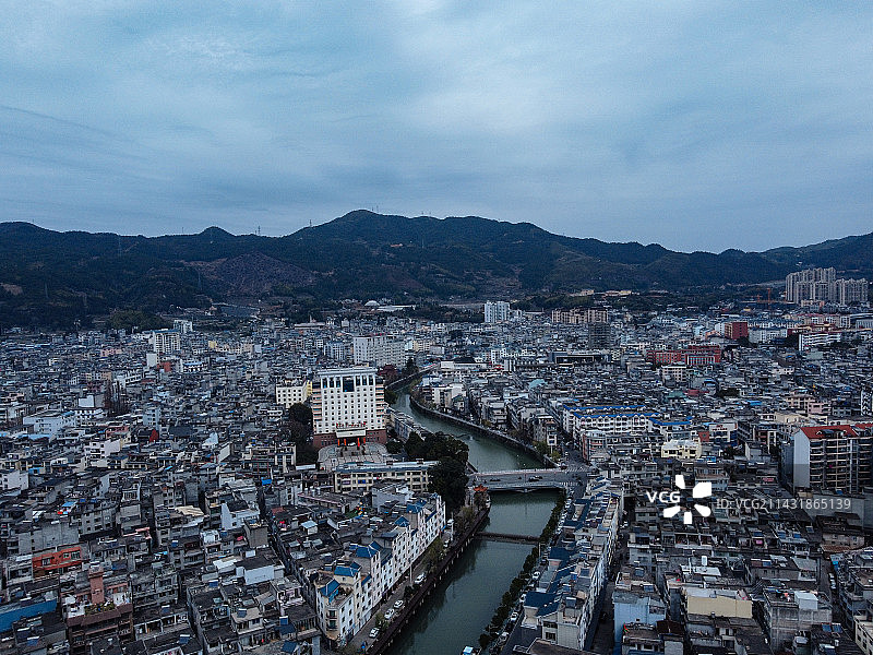 柘荣县 龙溪 文昌南路 仙屿公园 河滨西路 图书馆 航拍图片素材