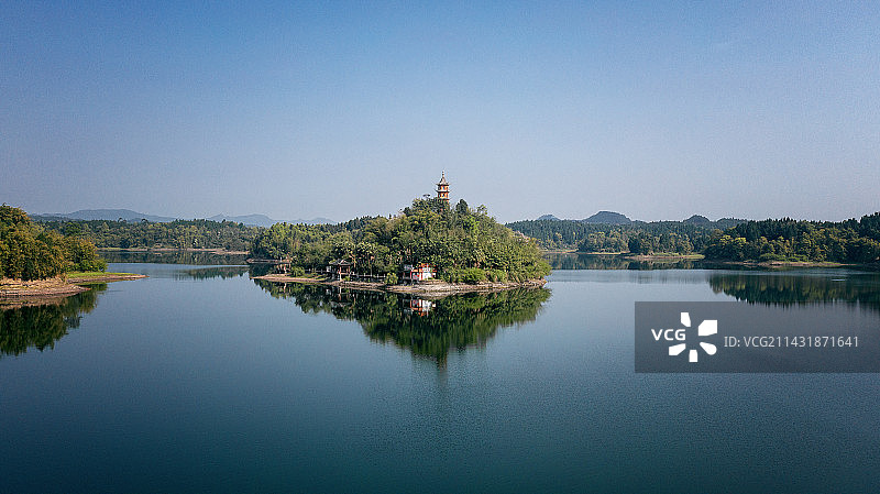 四川岳池县翠湖风光图片素材