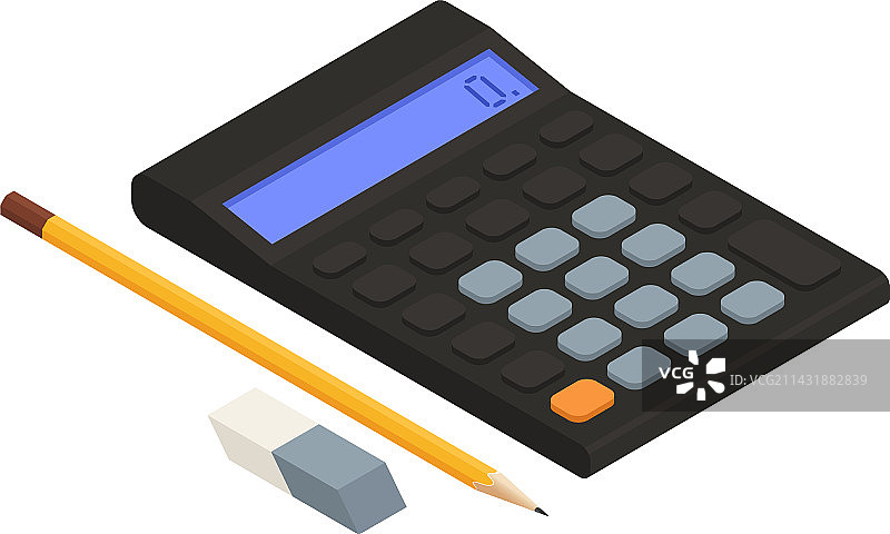 计算器铅笔会计构图图片素材