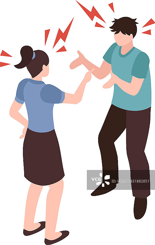 2.5D家庭争吵构图图片素材