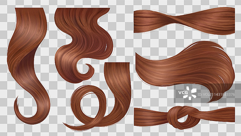 棕色卷发套装图片素材