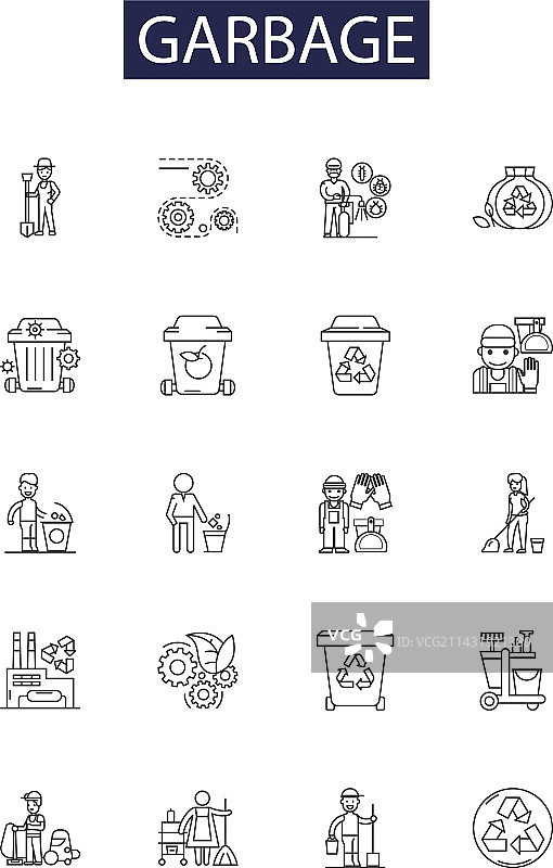 垃圾分类图标和标志图片素材