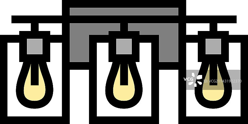 浴室墙灯彩色图标图片素材