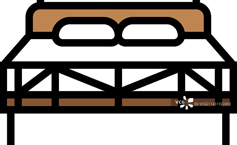 床卧室室内彩色图标图片素材