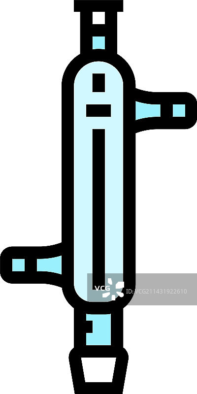 水冷凝器化学玻璃器皿实验室彩色图标图片素材