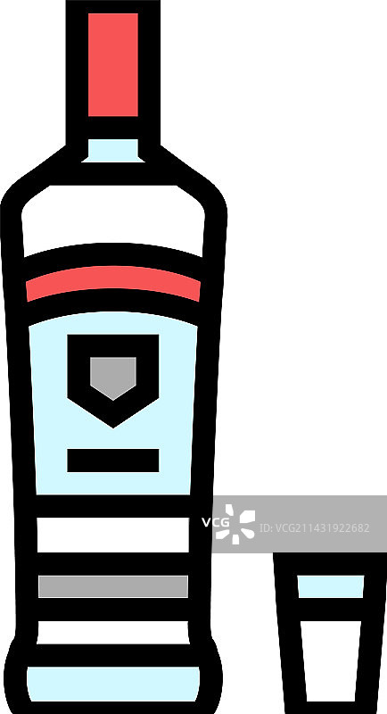 伏特加酒瓶彩色图标图片素材