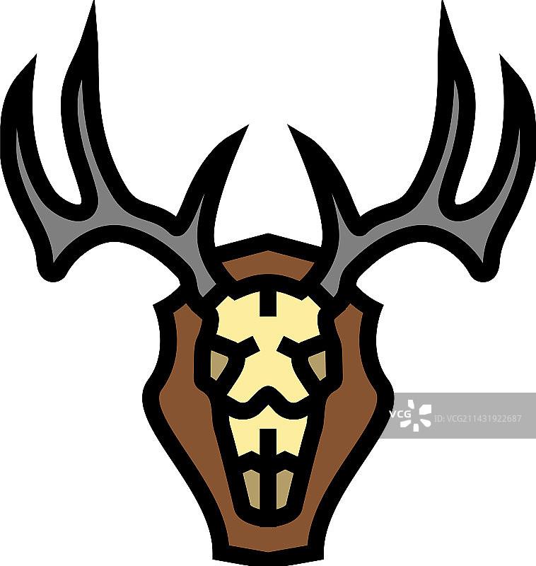 骷髅鹿角动物彩色图标图片素材