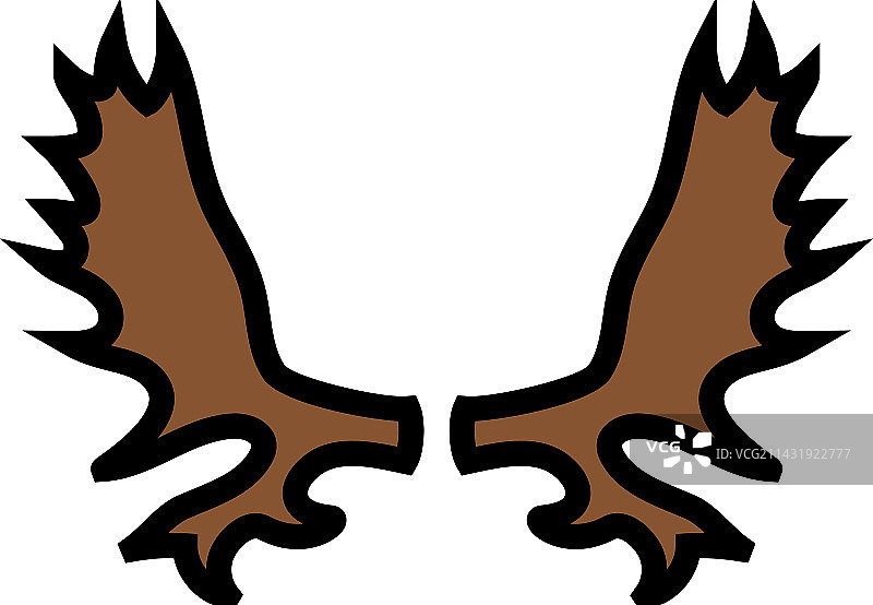 驼鹿角动物彩色图标图片素材