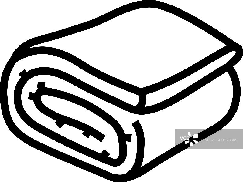 卧室毛毯内饰线条图标图片素材