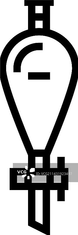 分液漏斗化学玻璃器皿实验室线性图标图片素材