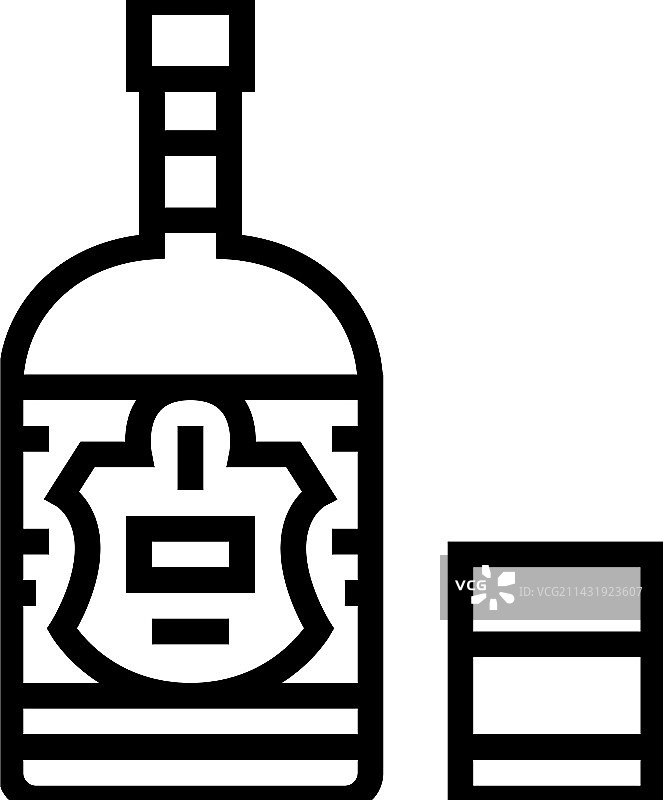 朗姆酒瓶线条图标图片素材