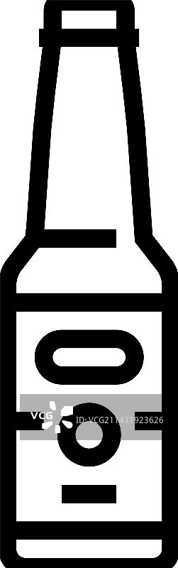 啤酒玻璃瓶线性图标图片素材