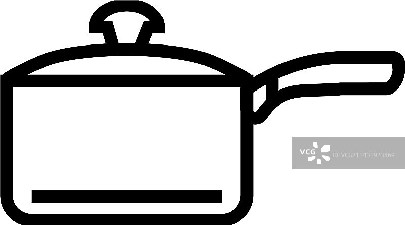 陶瓷平底锅厨具线条图标图片素材