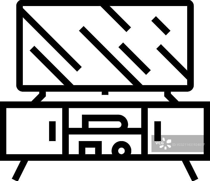 媒体展台客厅线条图标图片素材