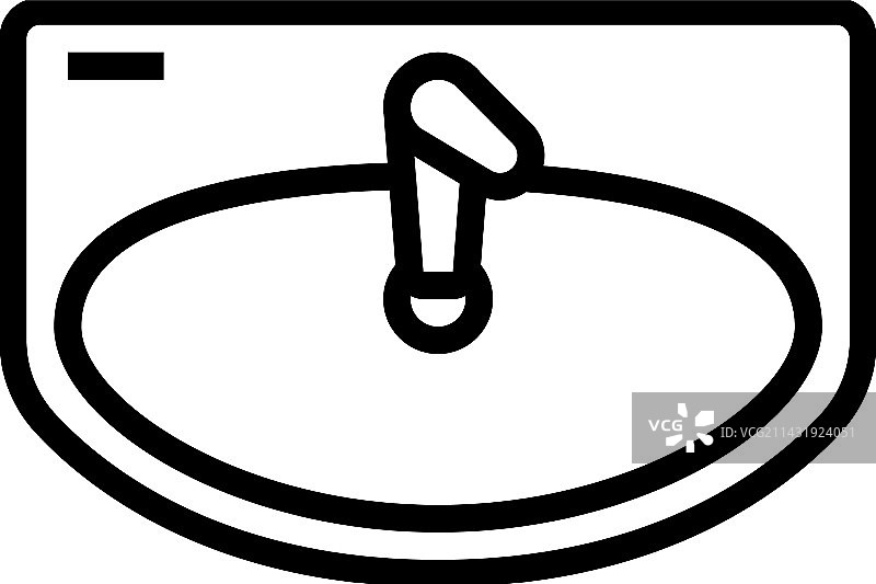 水槽俯视图线性图标图片素材