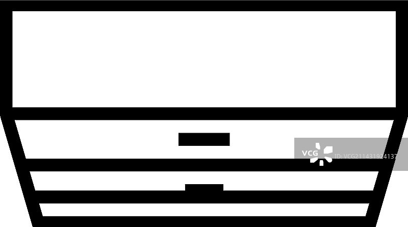 顶部视角的抽屉柜线性图标图片素材