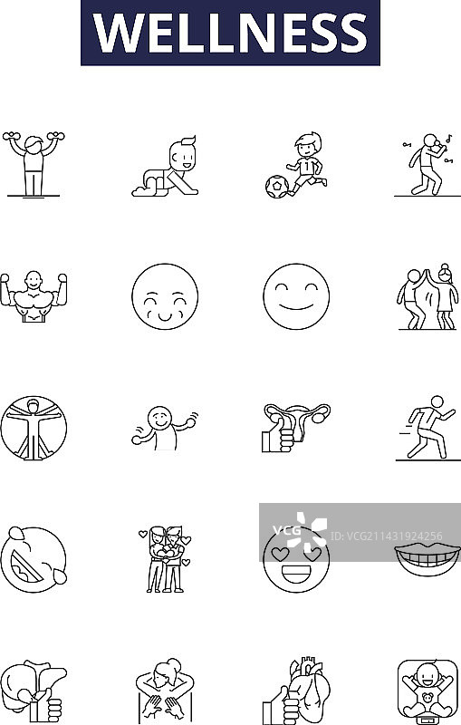 养生线条图标和标志，健身图片素材