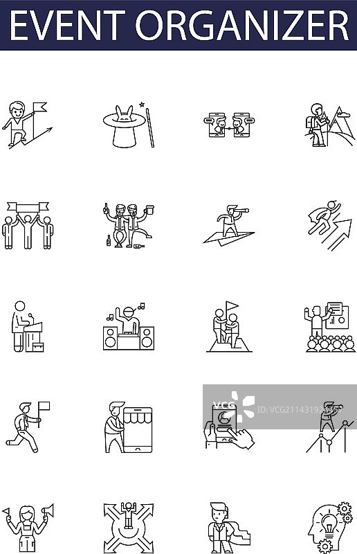 活动组织者线性图标和标志图片素材