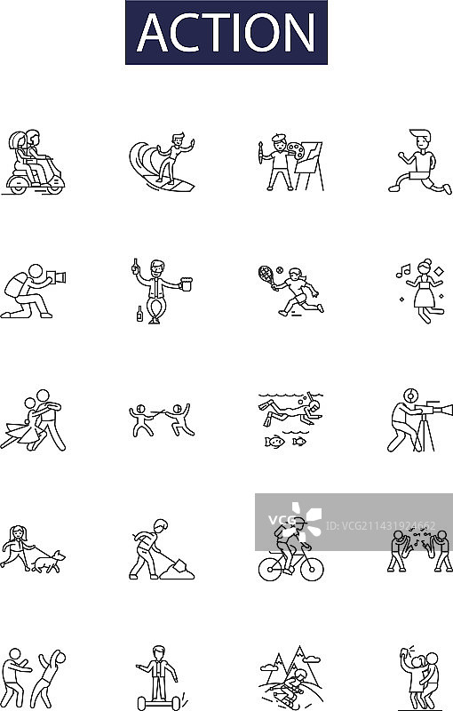 行动线条图标和标志图片素材