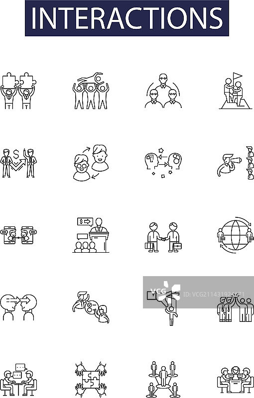 交互线条图标和符号交换图片素材