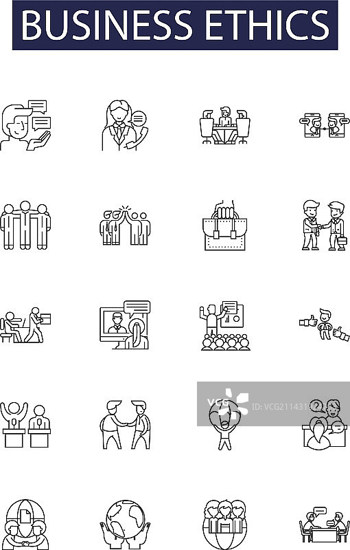 商业道德线条图标和标志图片素材