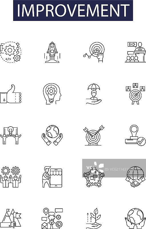 改进线性图标和标志图片素材