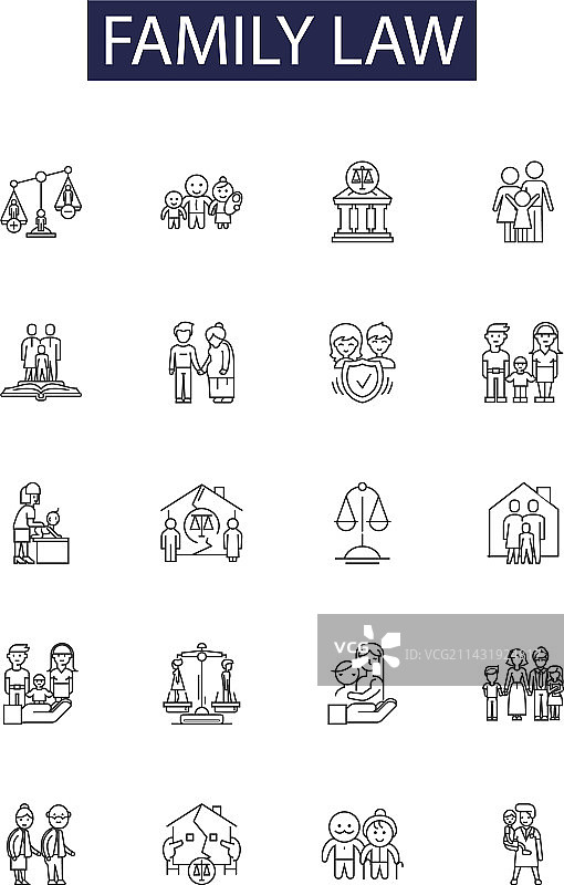 家庭法线条图标和标志图片素材