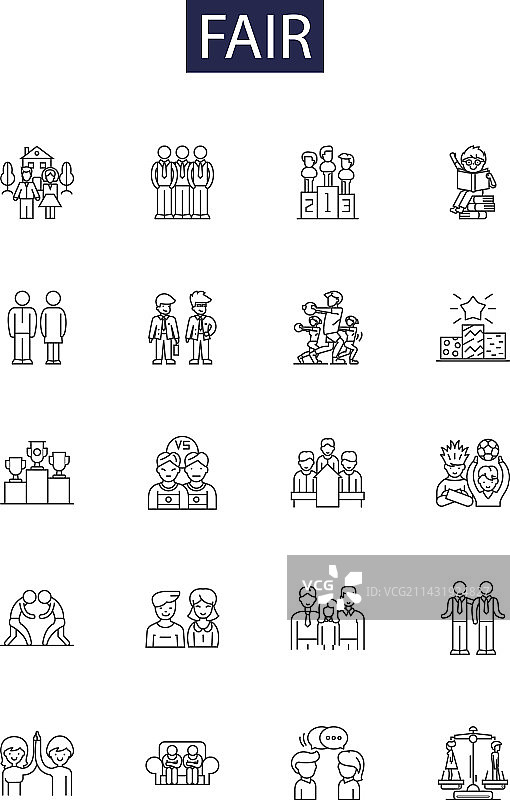 公正的线条图标和标志，公正诚实图片素材