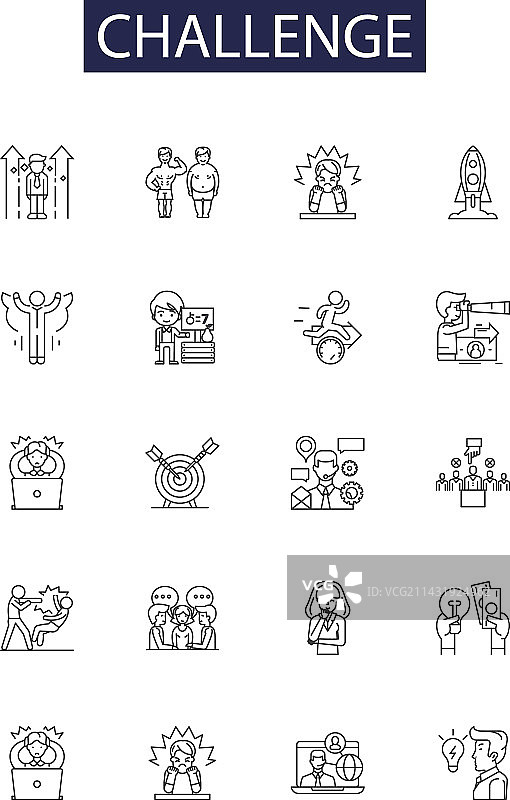 挑战赛线性图标和标志图片素材
