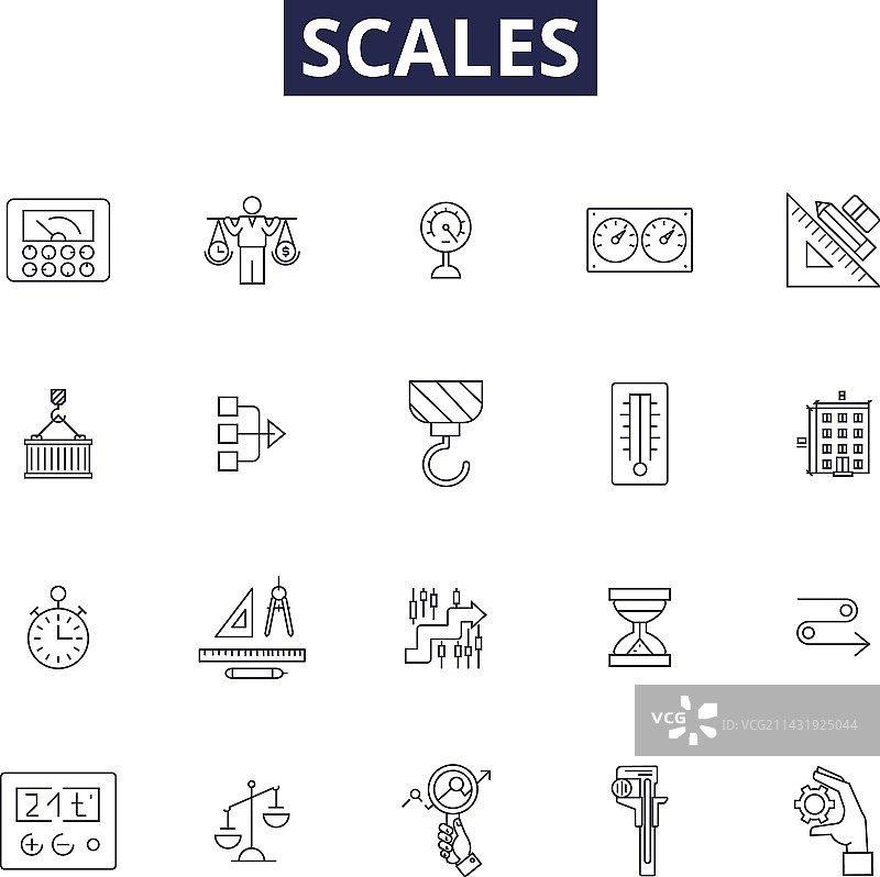 刻度尺线性图标图片素材