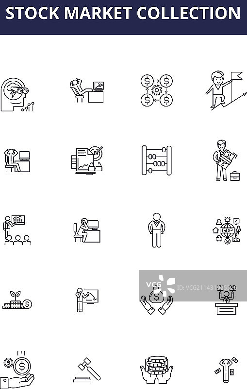 股市系列线条图标图片素材