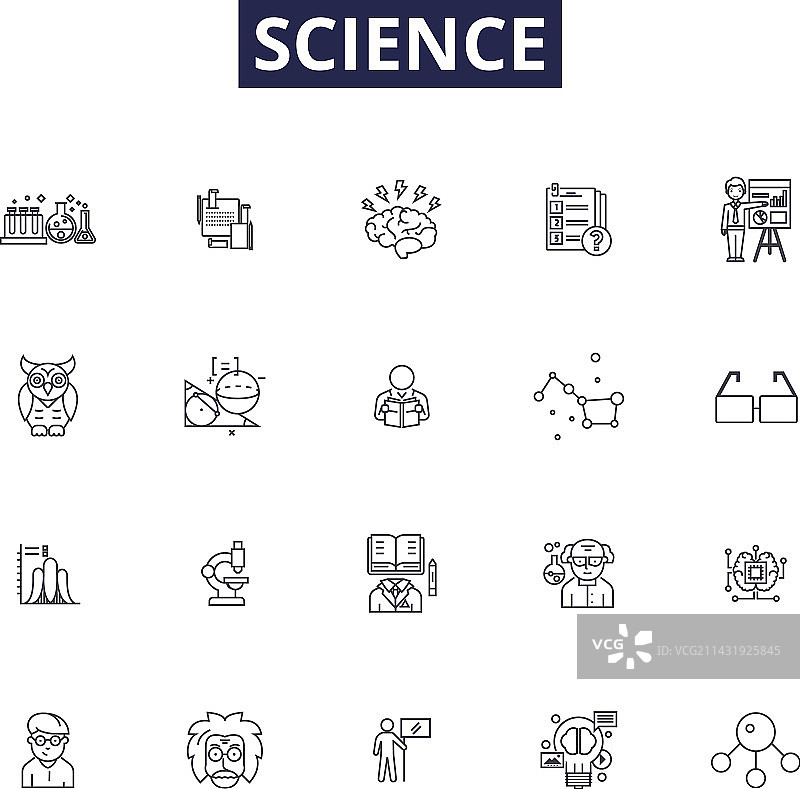 科学化学线性图标和符号图片素材