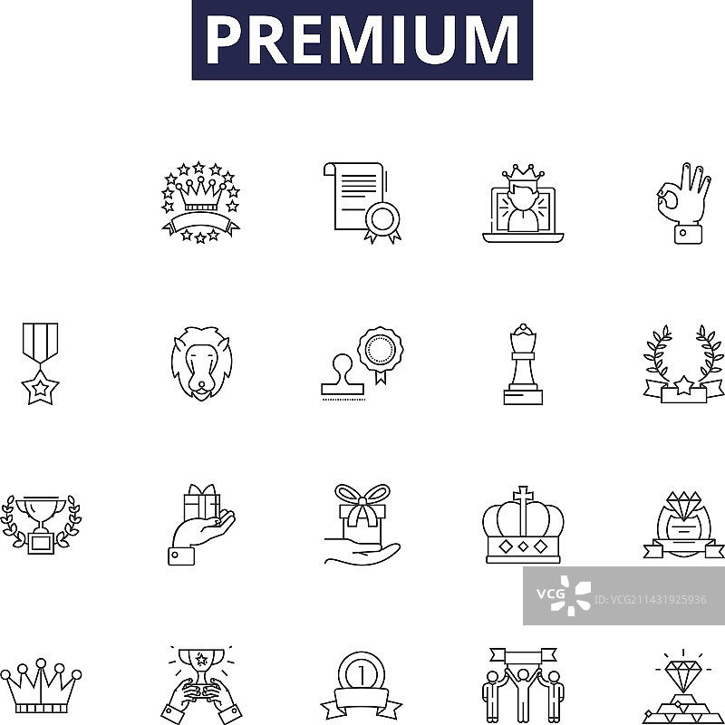 高级线性图标和奢华标志图片素材