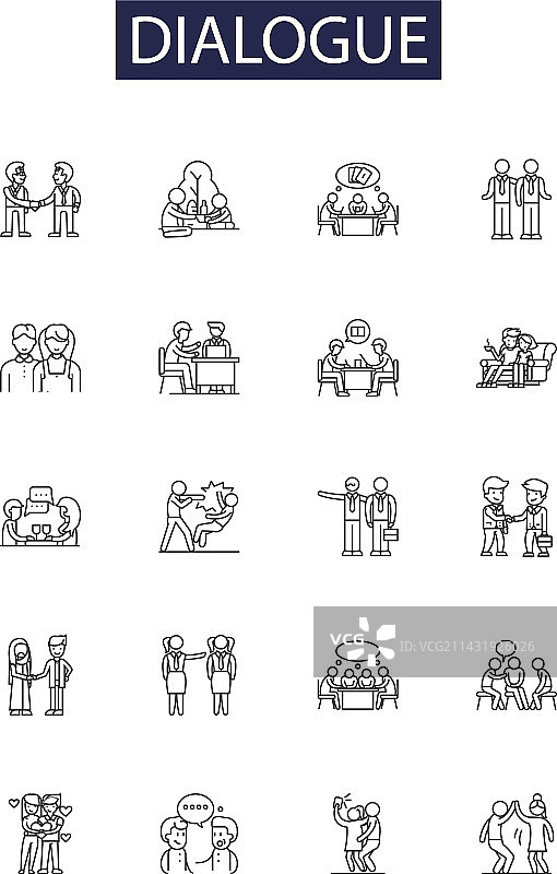 对话线条图标和标志图片素材
