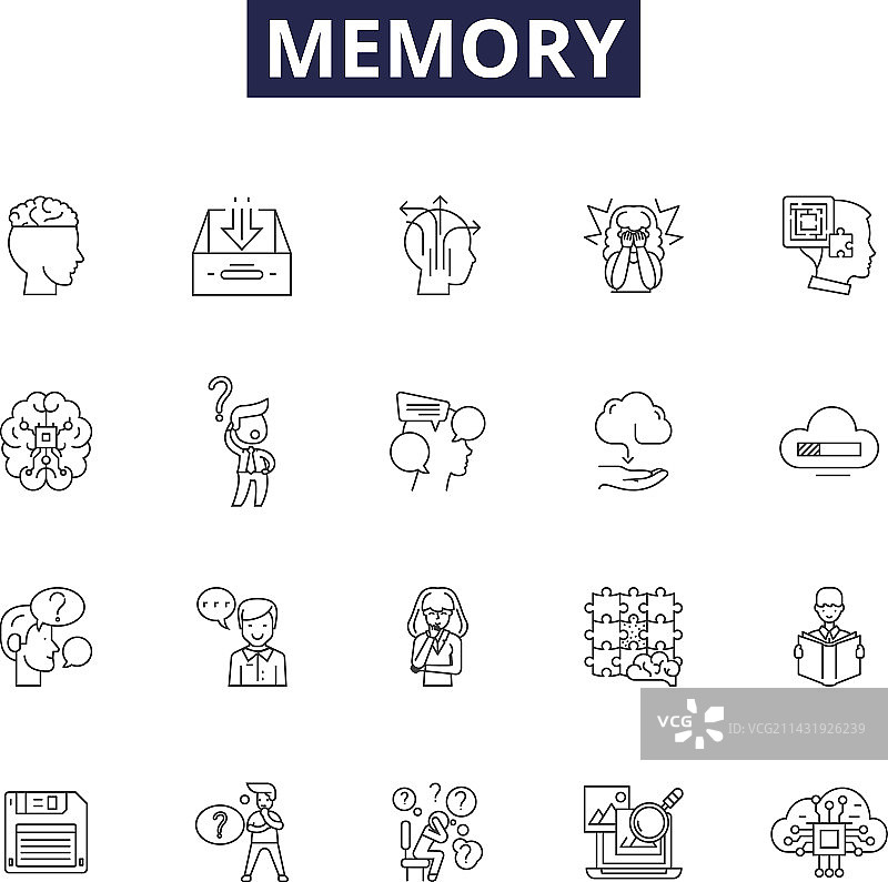 记忆线条图标和标志保留图片素材
