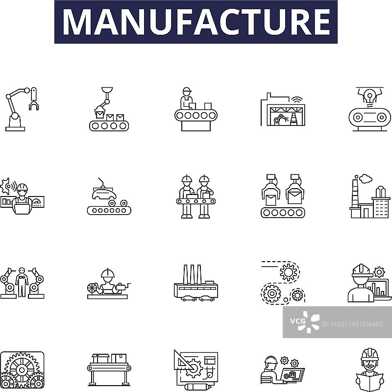 制造线性图标和标志构造图片素材